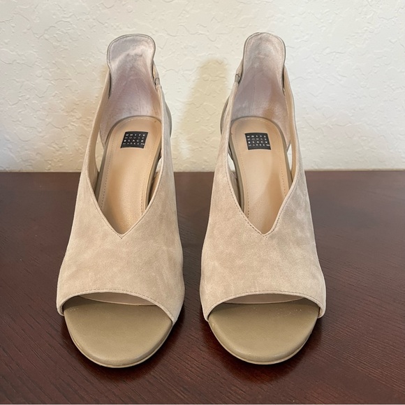 White House Black Market Grace Suede Heels in Taupe Terrain Size 10 - Picture 7 of 14